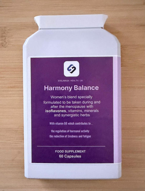 Harmony Balance women's supplement with soya isoflavones, 60 capsules — front of pack