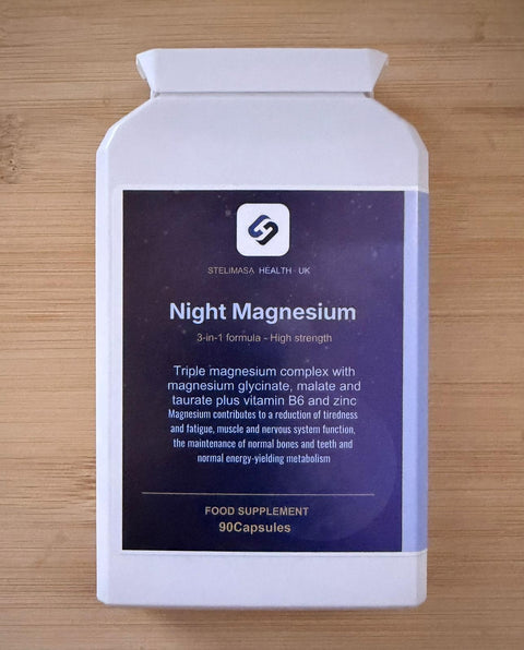 Night Magnesium triple magnesium complex, 90 capsules — front of pack
